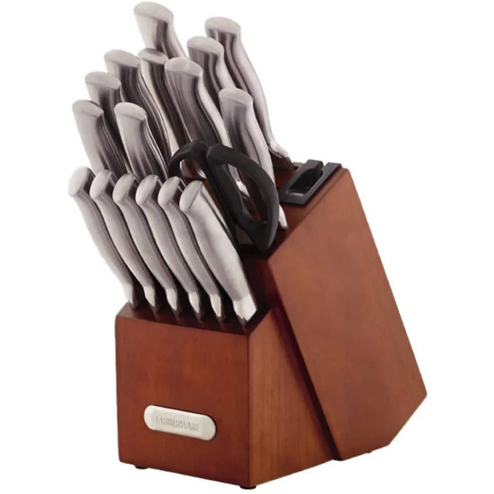 18-Piece Forged Stainless Steel Knife Block Set with Hollow Handle